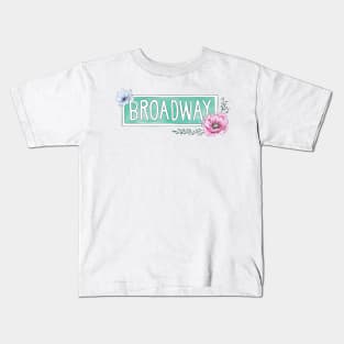 Watercolor Floral Broadway Sign | NYC Palette Kids T-Shirt